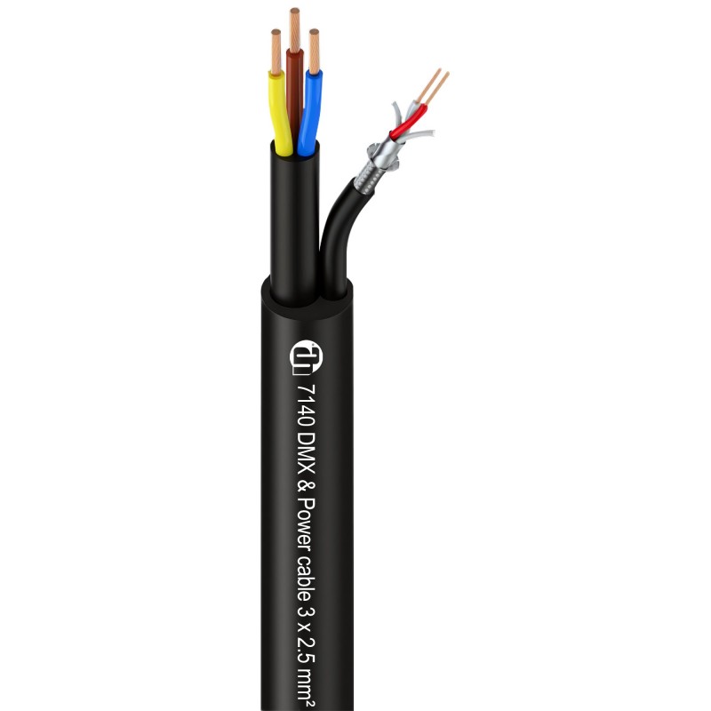 Adam Hall Cables 7140 - Kabel zasilający i DMX/AES Kabel 2 x 0,22 mm² + 3 x 2,5 mm²